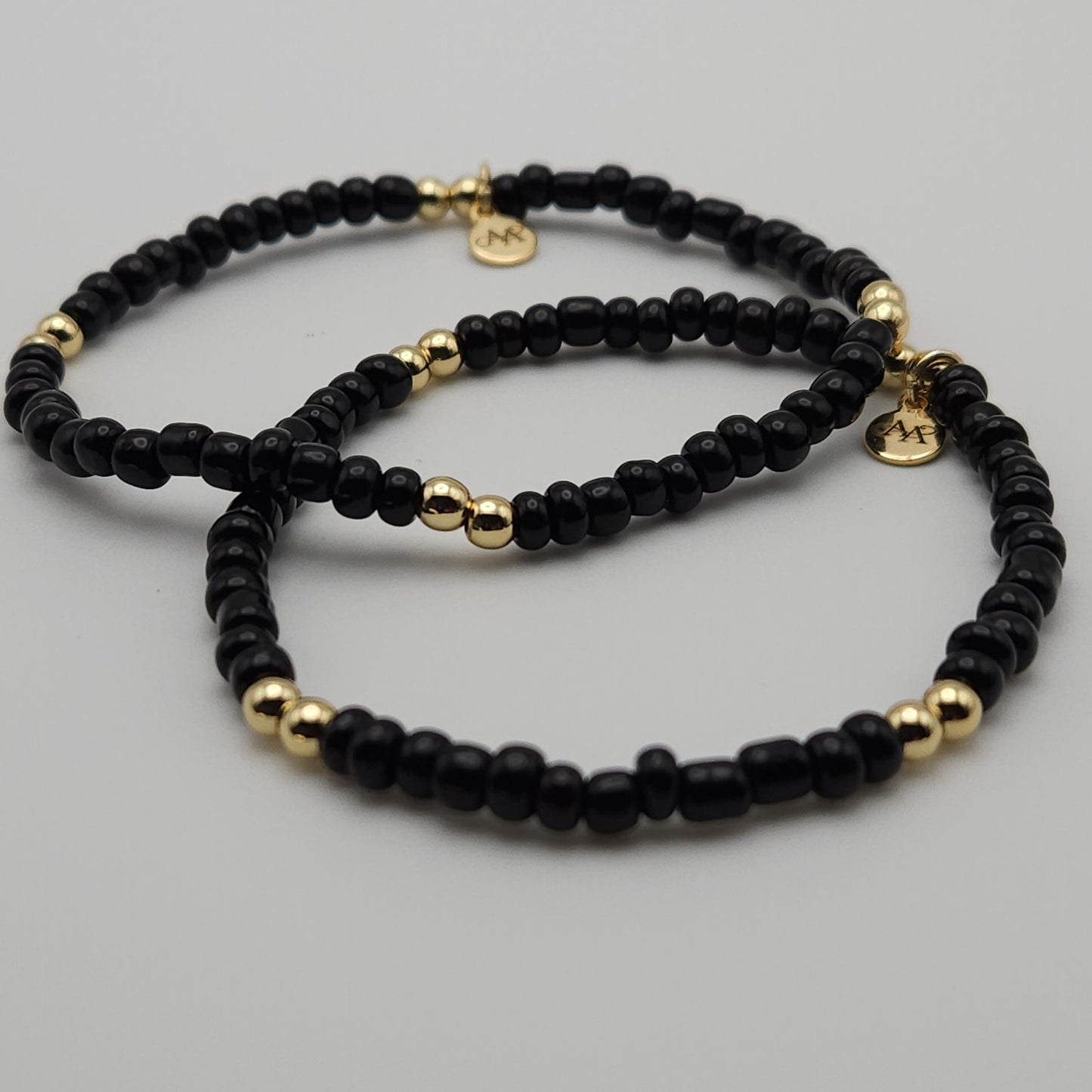 Classic Ava Black Seed Bead Bracelet