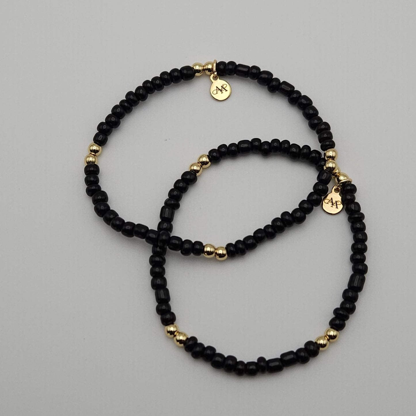 Classic Ava Black Seed Bead Bracelet