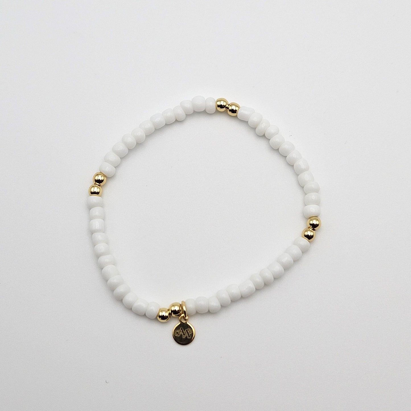 Ava White Bracelet Seed Bead Bracelet