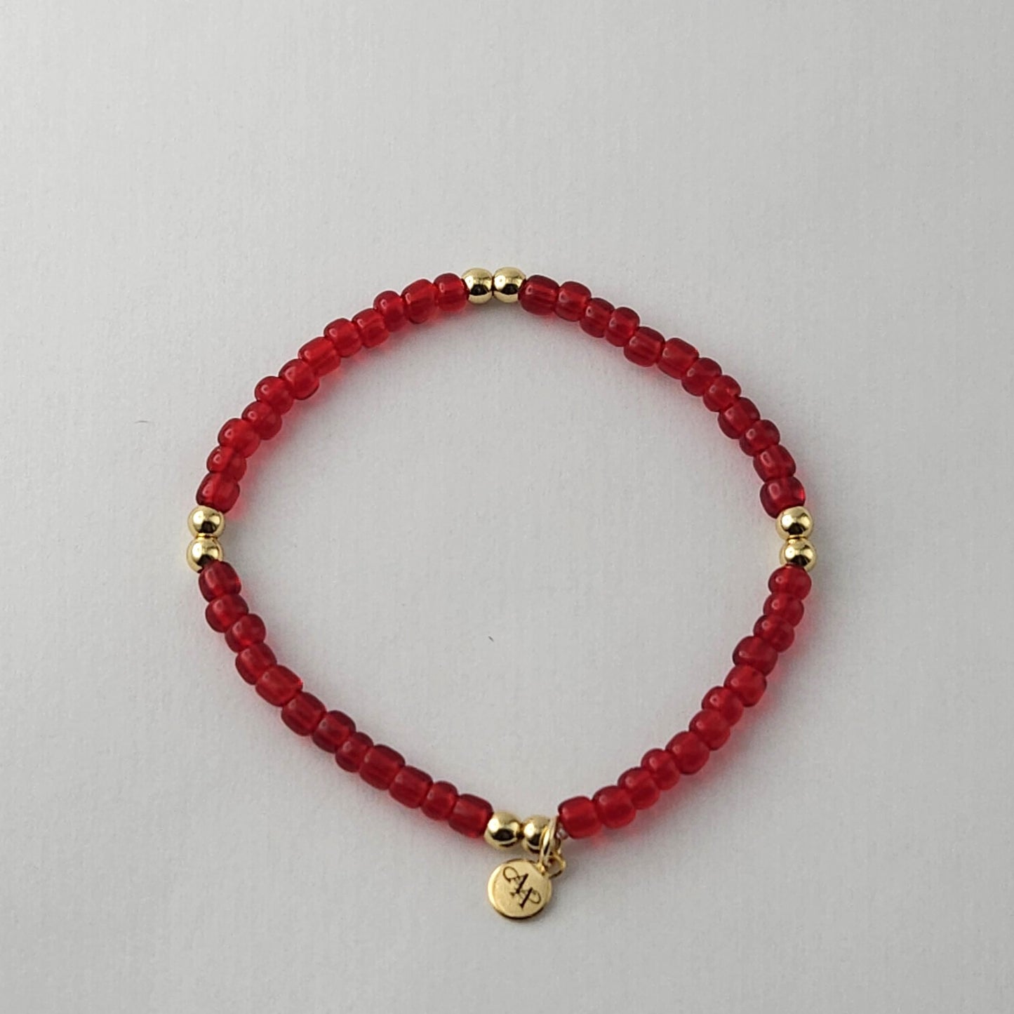 Clara Red Seed Bead Bracelet