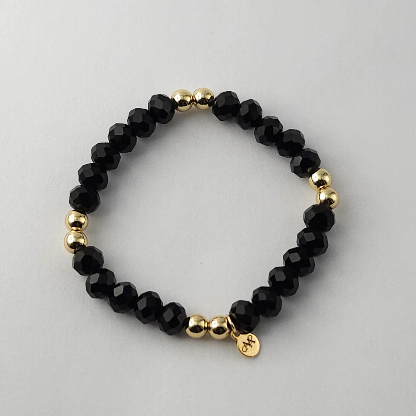 Classic Ava Black Faceted Bracelet