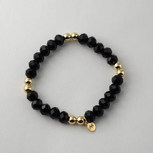 Classic Ava Black Faceted Bracelet