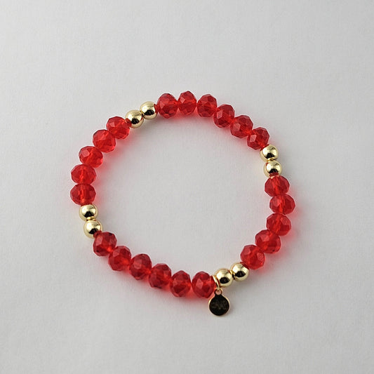 Red Faceted Bracelet