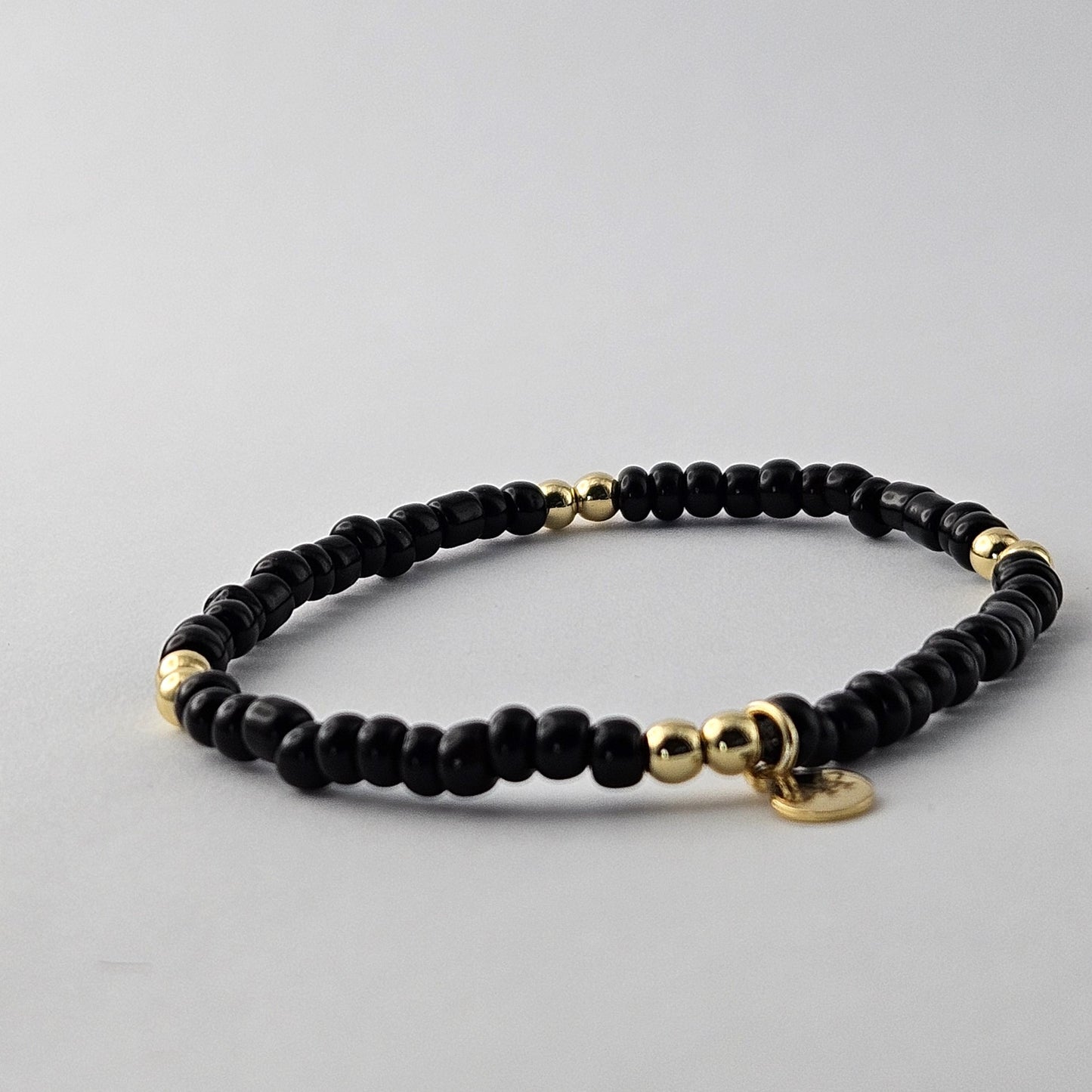 Classic Ava Black Seed Bead Bracelet