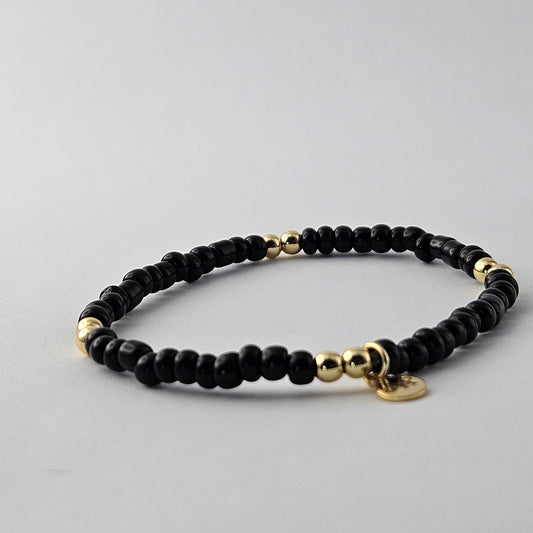 Classic Ava Black Seed Bead Bracelet