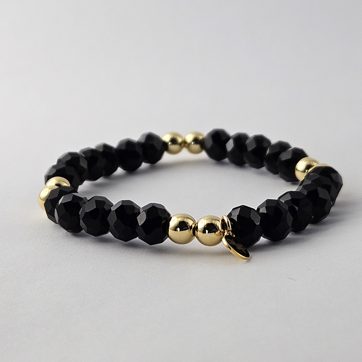Classic Ava Black Faceted Bracelet